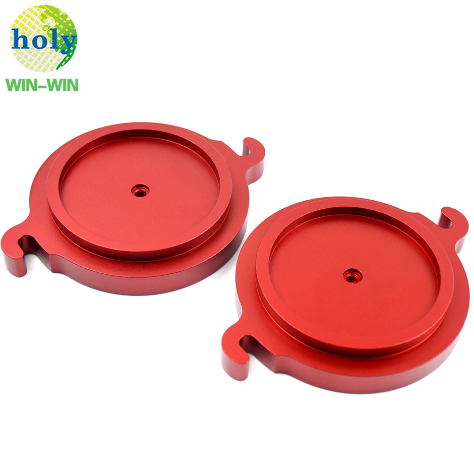 Máquina de impresión de aluminio anodizado rojo brillante Tapa CNC Piezas de mecanizado